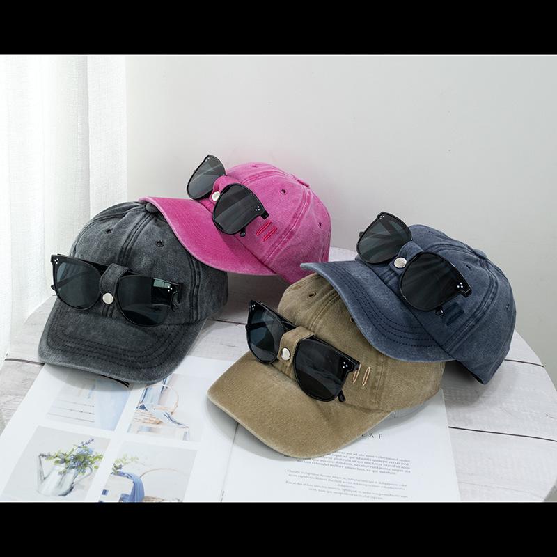 Women Cute Cat Ear Baseball Cap Vintage Wasned Cotton Peaked Caps Unisex Breathable Adjustable Streetwear Hip-Hop Dad Hat