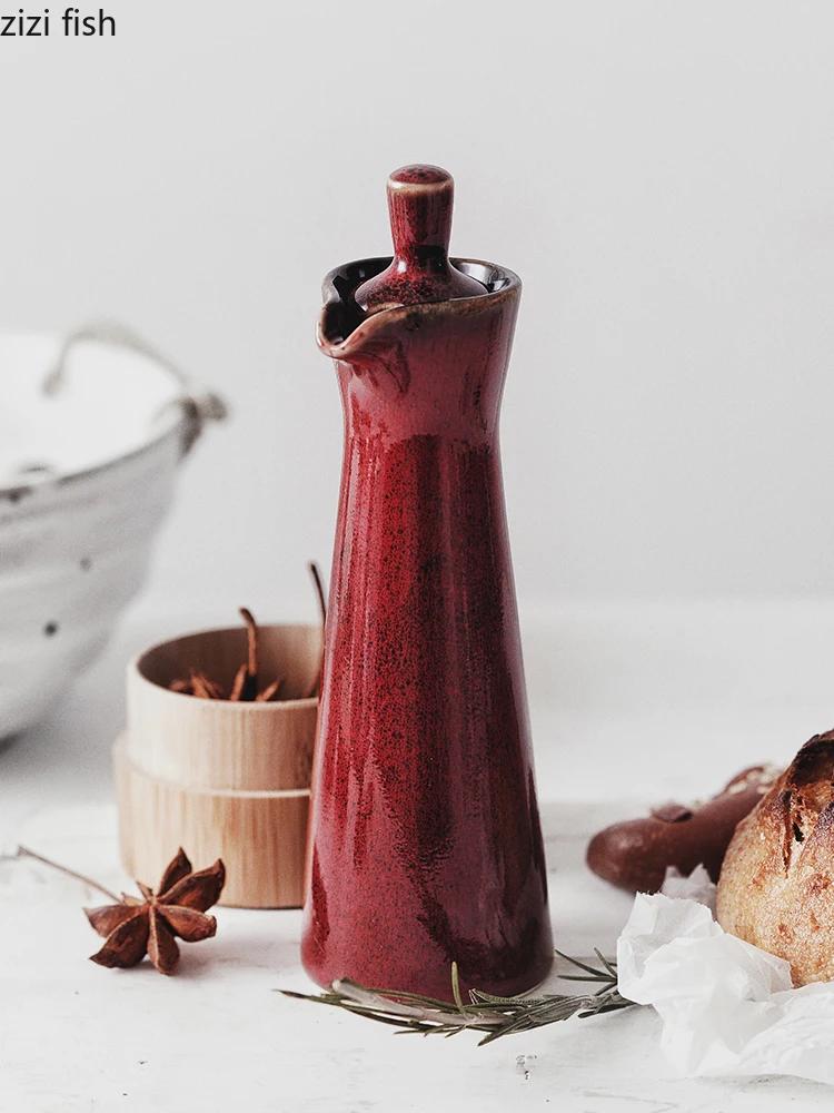 Keramik Gewürzgläser Öler Gewürzglas Gewürzwerkzeug Salzstreuer Kreatives Zuhause Küche Retro Olivenölflaschen Gewürzbehälter