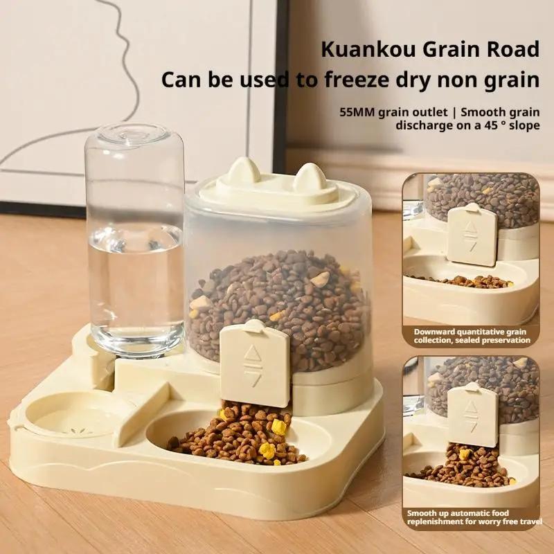 Automatic Cat Feeder and Water Dispenser Set Large Capacity Pet Food Bowl for Cats Dogs Dry Wet Separation