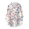Women's Loose Ruffled Retro Floral Print Stand Collar Long Sleeve Cotton And Linen Top