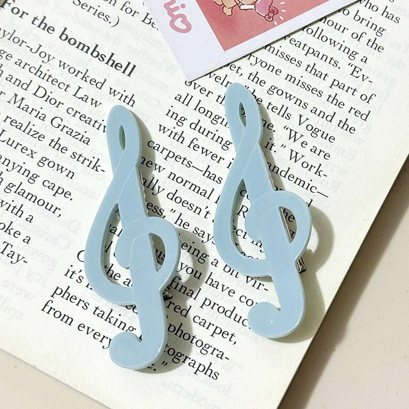 5Pcs Y2K Vintage Music Symbol Hair Clips Retro Side Bang Clip Sweet Cute Hairpin Fashion Aesthetic Hair Accessories