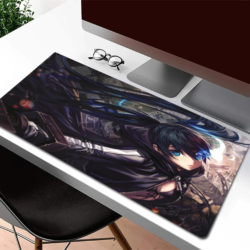 Black Rock Shooter Extra Großes Mauspads Anti-Rutsch Gummi Schreibtischunterlage Langlebige Verriegelungskante Laptop Mauspads für Gamer Home Office