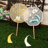 Ancient Chinese Style Chinese Style Fan Handheld Tassels Embroidery Fan with Pendant Floral Pattern Silk Fan Chinese Wedding