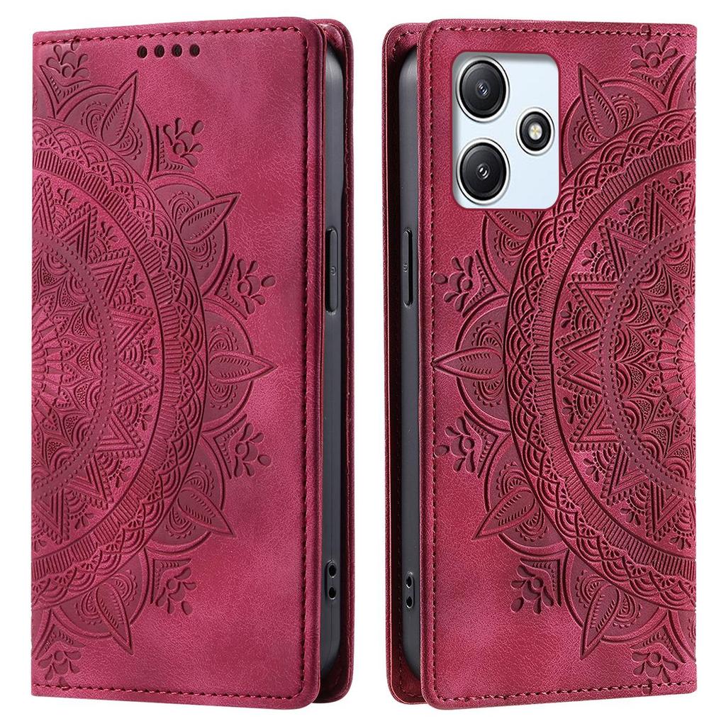 For Xiaomi Redmi 12 5G,12 4G Mandala Embossed PU Leather Flip Wallet Case Magnetic Closure Cover