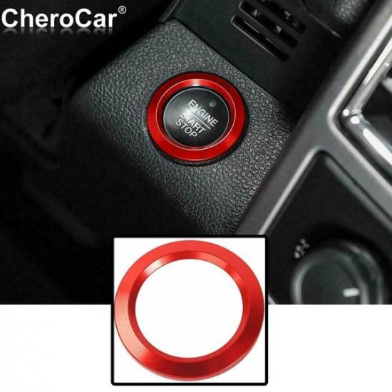 For F-150 Engine Start Stop Button Switch Cover Decor Trim for Ford F150 15+ Red