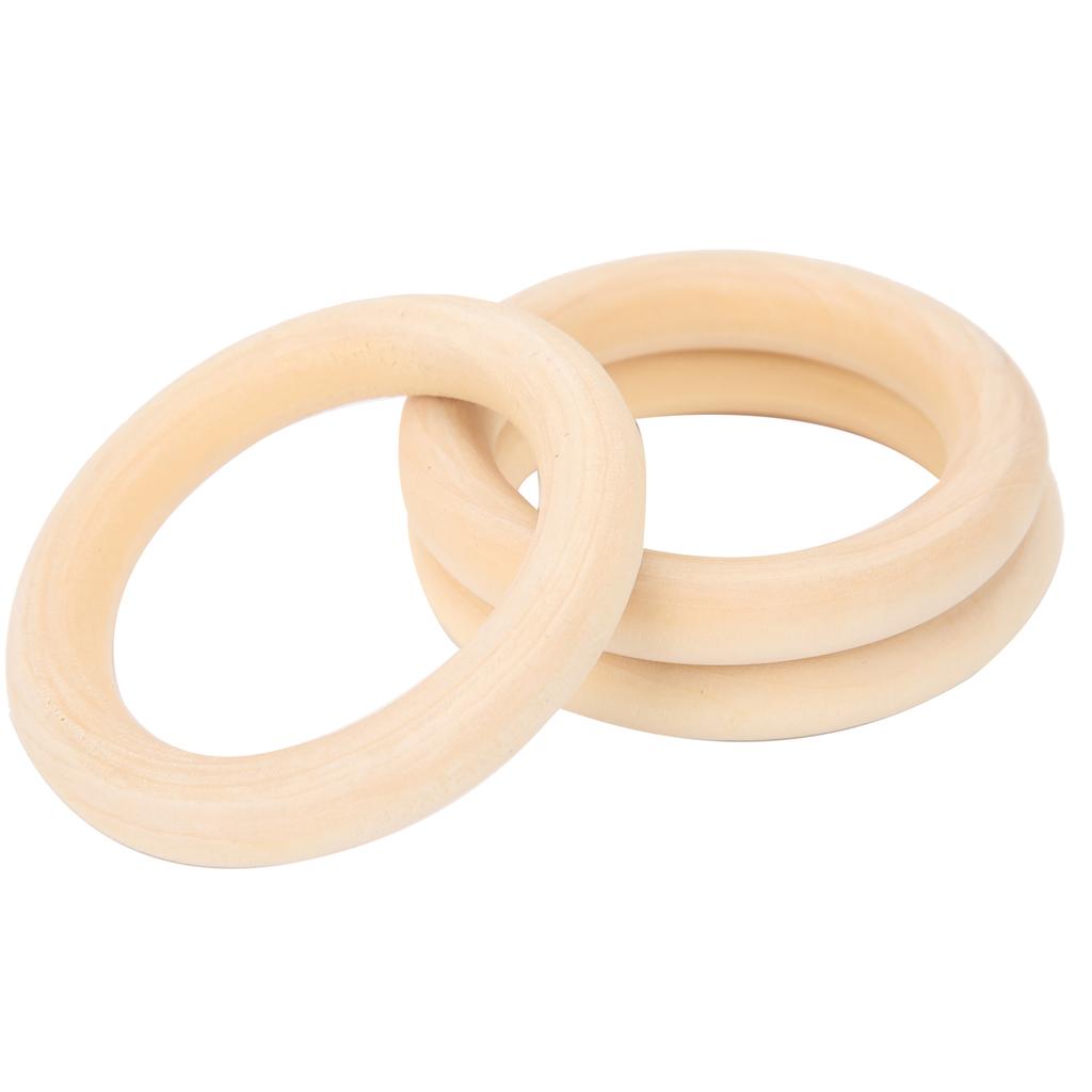 Wooden  s for Crafts   Care 10pcs Natural Baby Teethers, Untreated Wooden Circles for Craft Pendants, Connectors, Wood Color, 65mm, 2.6 Inch