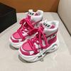 Fashion 8CM Winter Chunky Boots For Women Thick Plush Warm Snow Ankle Boots Wedges Leather High Platform Sneakers Woman Motorcycle Shoes