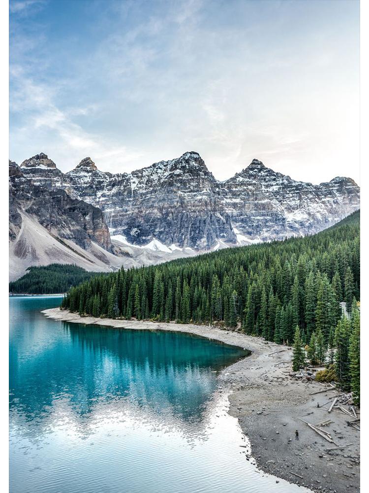 Nordisk Natur Landskap Grønn Skogsvei Fjellsjø Plakat Lerretsmaleri Veggkunst For Moderne Stue Hjem Dekorasjon