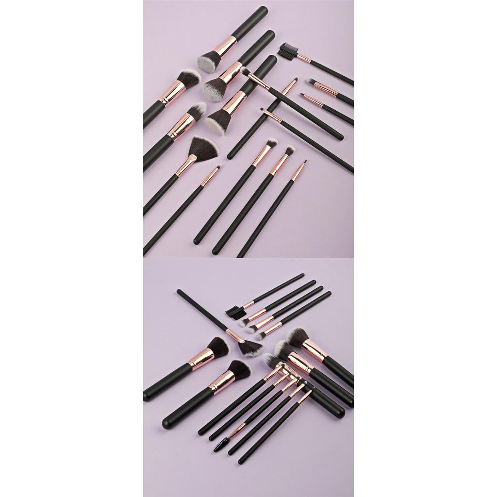 16 Makeup Brushes Set, Full Set of Makeup Artist-specific Wooden Handle Fiber Hair Professional Makeup Blush Foundation Brush