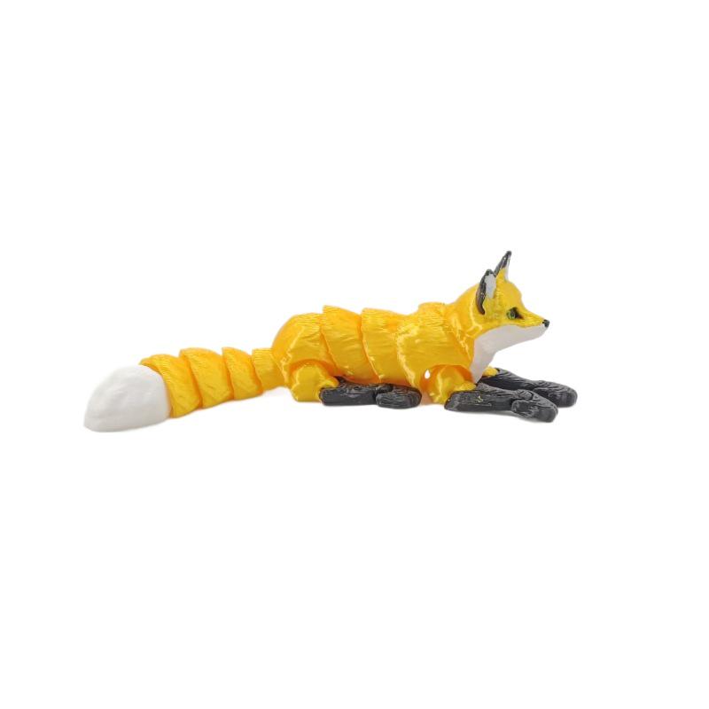 3D Printed Articulated Fox Toy - Home Decoration & Desktop Ornament