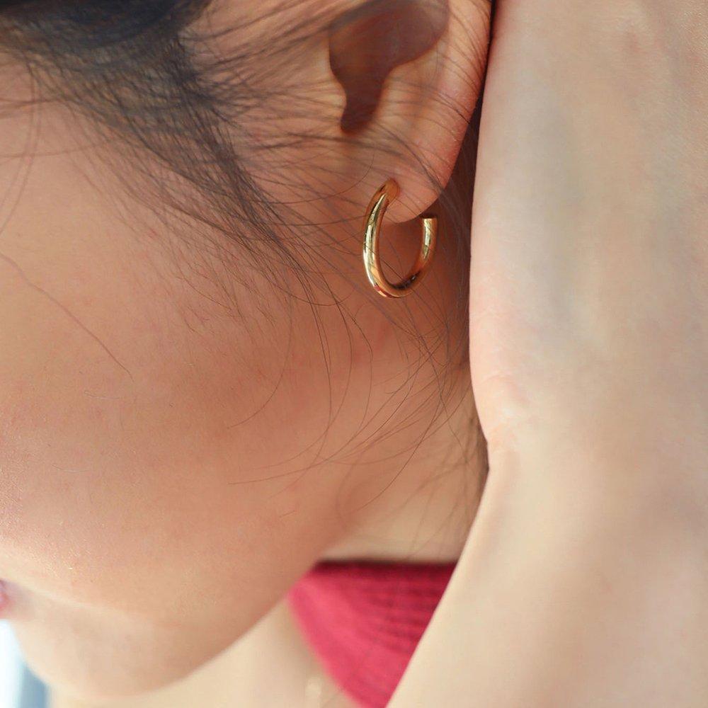 [ Modernlike / Headquarters Genuine ] 14K Gold-Filled Silver Open Ring Earrings