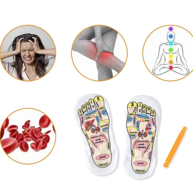 Unisex Foot Massage Reflexology Socks for Stimulate Pressure Point Ease Tiredness Perfect for Office Worker and Elderly