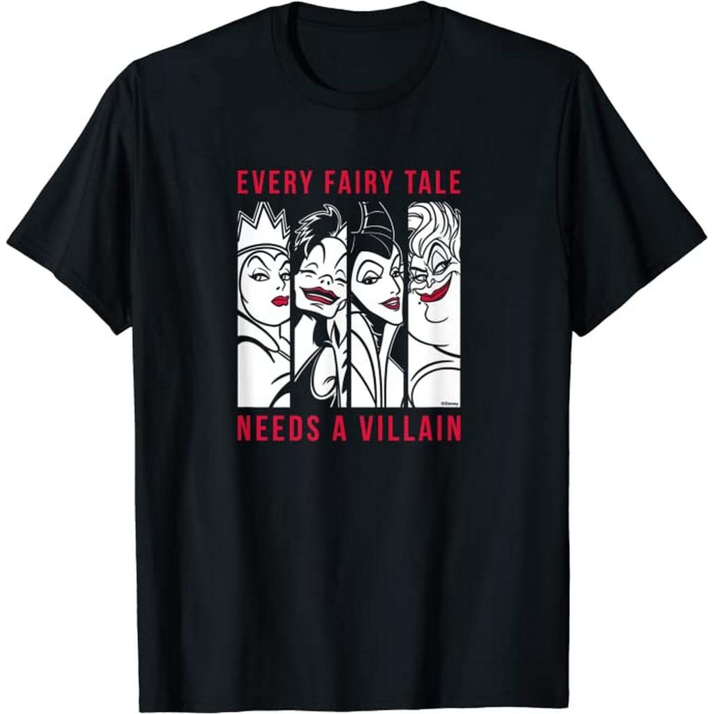 Disney Mens Every Fairy Tale Needs A Villain Cotton T-Shirt