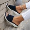 Flat Bottom Slippers Women Summer Round Head Mesh One Word Outer Wear Breathable Casual Sandal Slippers