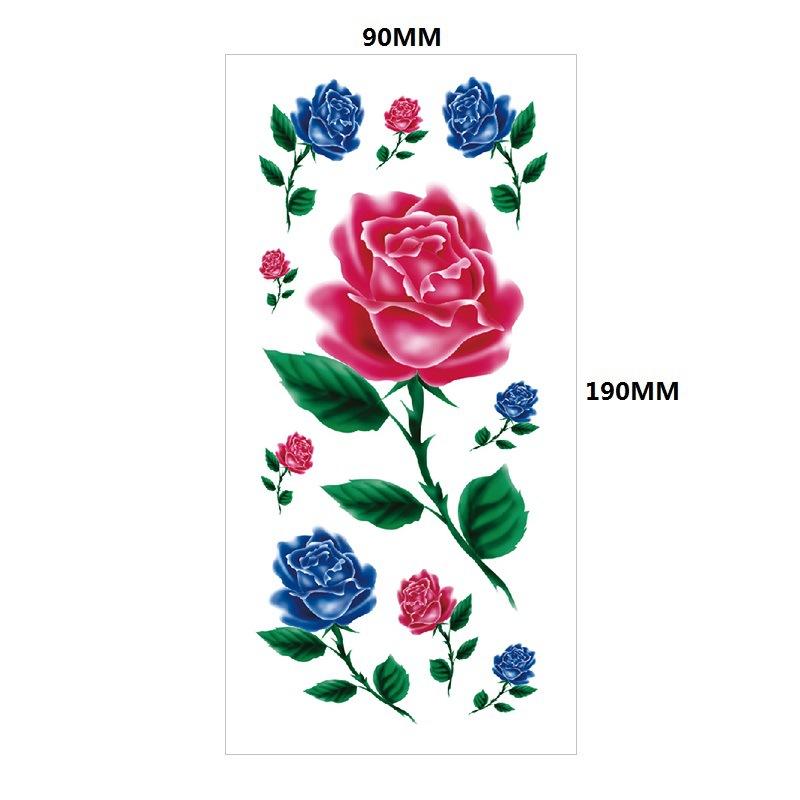 Water Transfer Phoenix Flower Colored Rose Waterproof Tattoo Sticker Set Simulation Tattoo Sticker