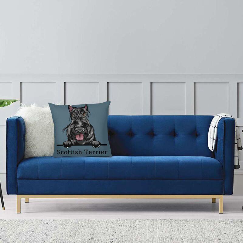 Kikkende Hund Skotsk Terrier Putetrekk 60x60 cm Kjæledyr Dyr Fløyel Pynteputetrekk Sofadekorasjon Putetrekk Dakimakura