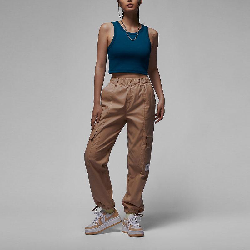 Jordan Solid Color Logo Crop Round Neck Sports Tank Top Women Tops Blue DX4701-427