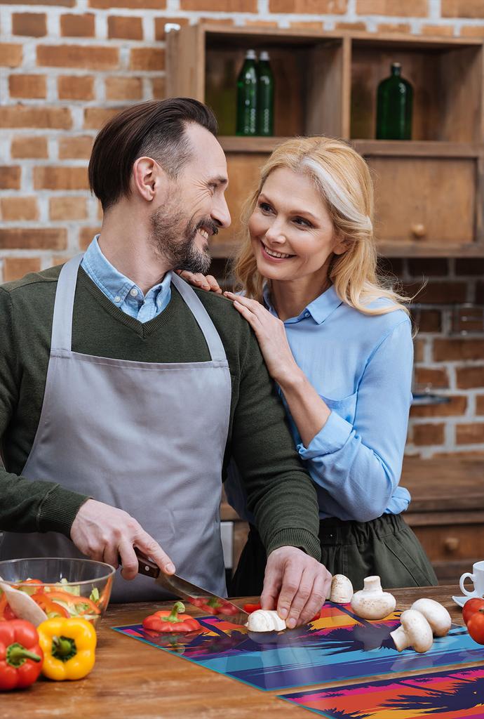 SZKLANA PŁYTA OCHRONNA NA KUCHENKĘ 70x52 PALMY