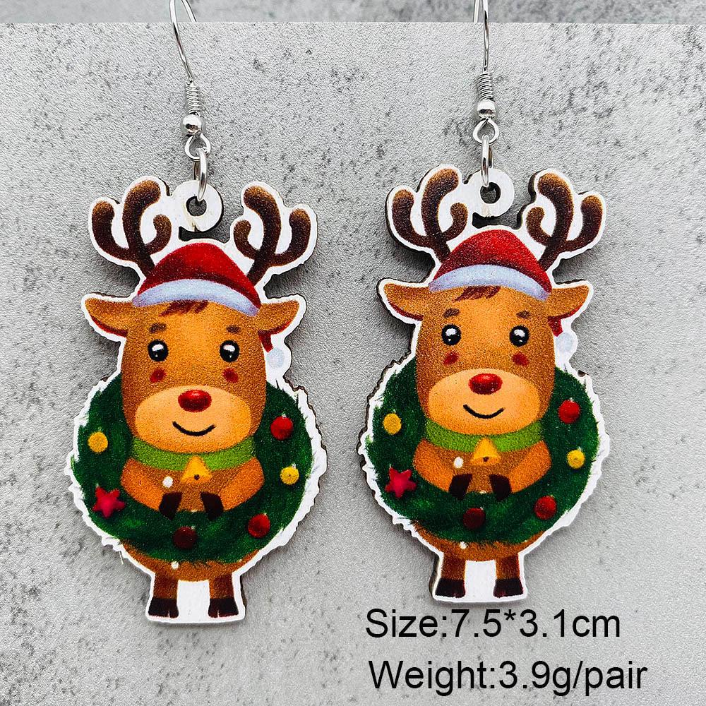 Wooden Christmas Earrings – Santa, Red Car, Gnome & Reindeer Designs