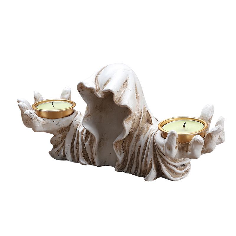Cross-Border Halloween Candlestick: Ghostly Wizard, Magic Cat, Skull Décor