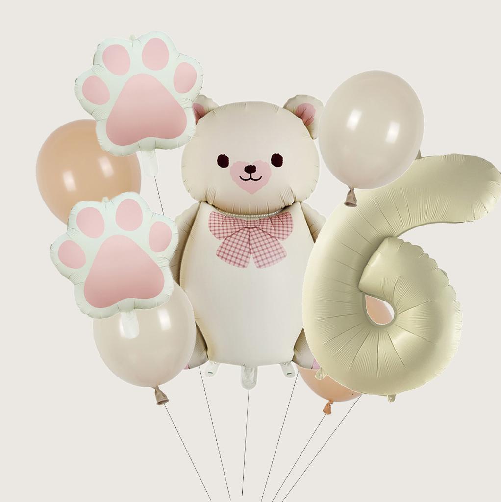 Matt Pandaavtryck Aluminiumfolieballong Första Födelsedagen Baby Födelsedagsplats Dekoration Set Tecknad Fest