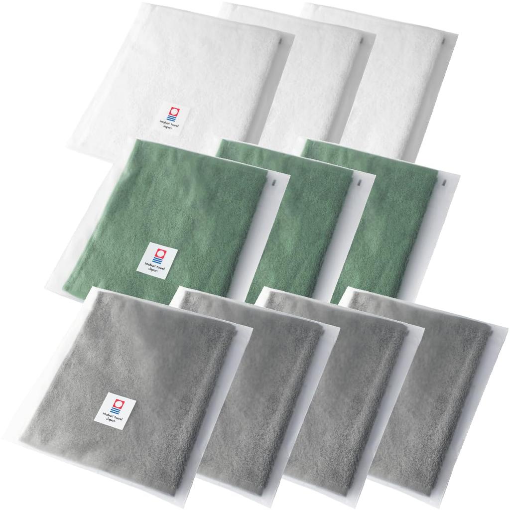 [TAVARAT] Perfect Towel Handkerchiefs, Gift Set, Individually Wrapped, Imabari Hand Towels, 225 X 230mm, 10-Piece Set (Assorted)