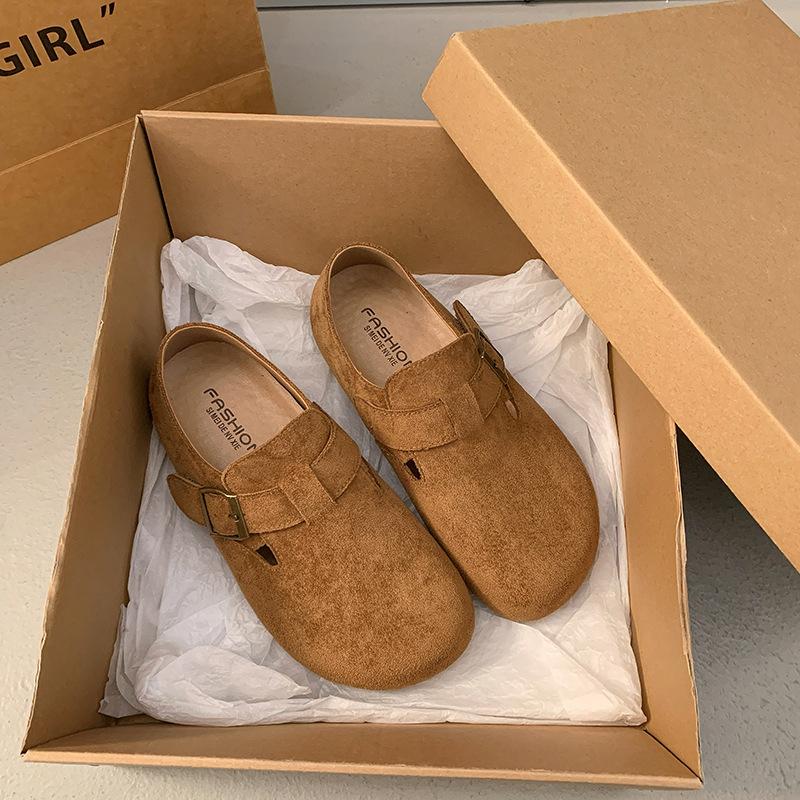 Platform women's shoes new spring and summer one-pedal single shoes all-inclusive ugly cute Doudou shoes