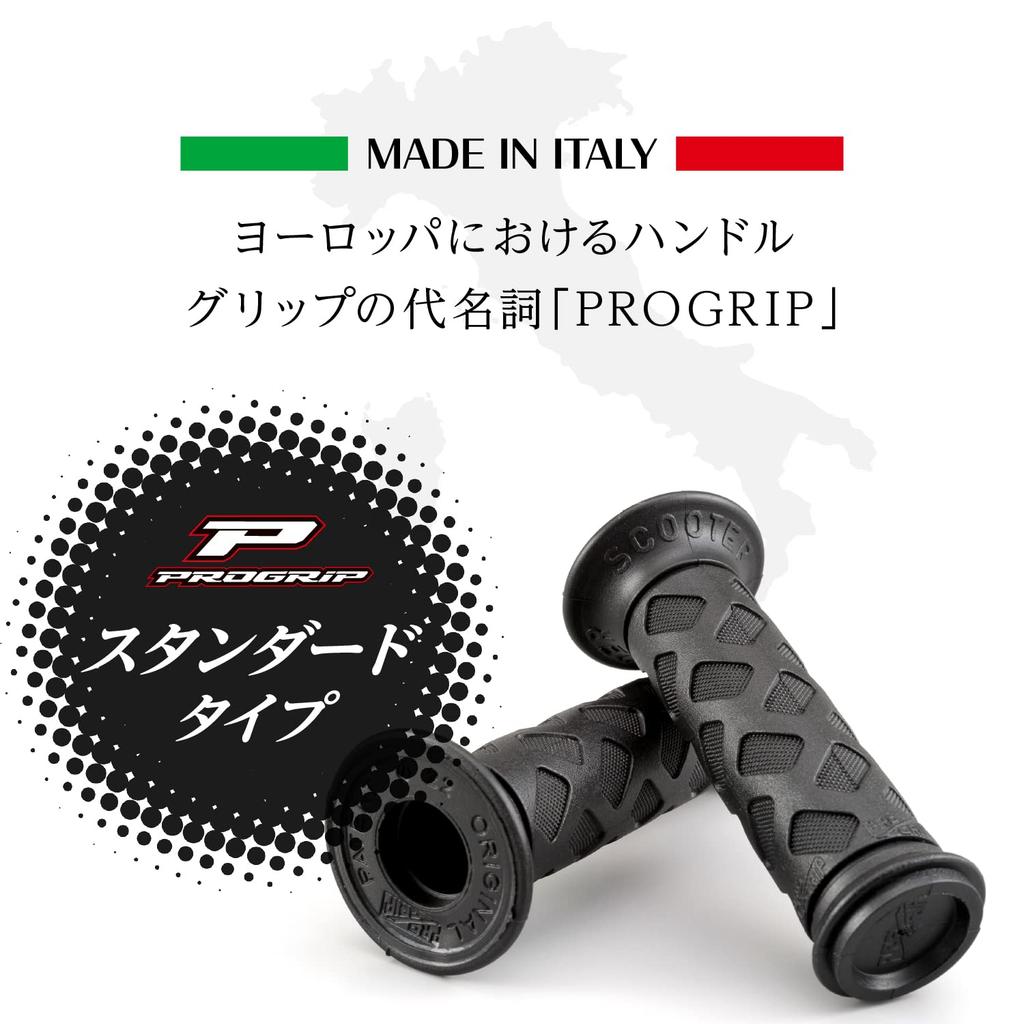 Daytona PROGRIP Motorcycle Grips, 115mm, Standard Rubber, Non-Through End, 789 Type, Black, for Handlebars with a 22.2mm Diameter (Motorcycle), 98126