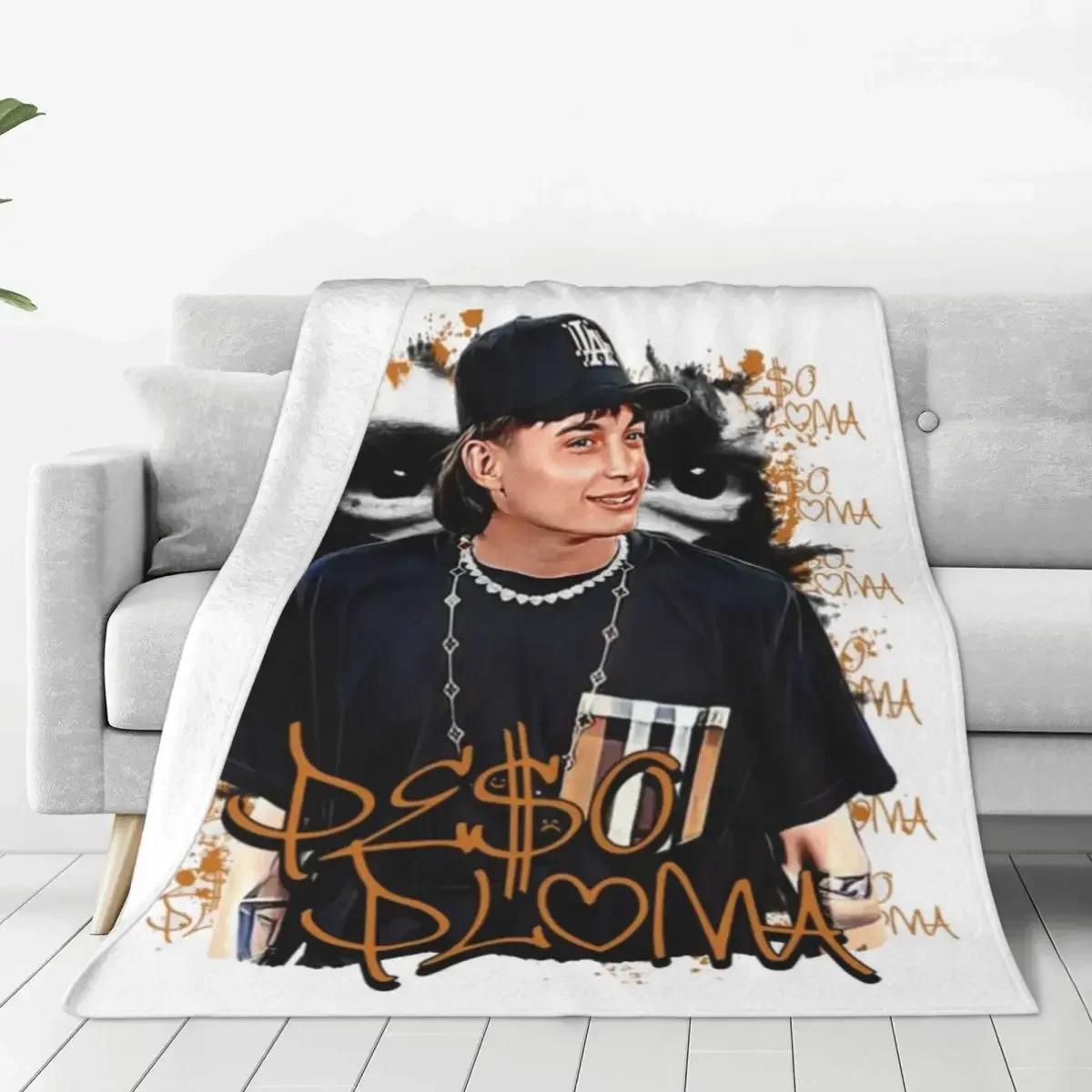 Peso Pluma Flannel Blanket Quality Soft Durable Music Tour Throw Blanket Autumn Camping Living Room Aesthetic Bedspread 75X95CM