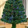 120cm Glasfaser-Weihnachtsbaum Künstlicher Weihnachtsbaum mit 16 LED-Lichtern in 3 Farben und PVC-Zweigen