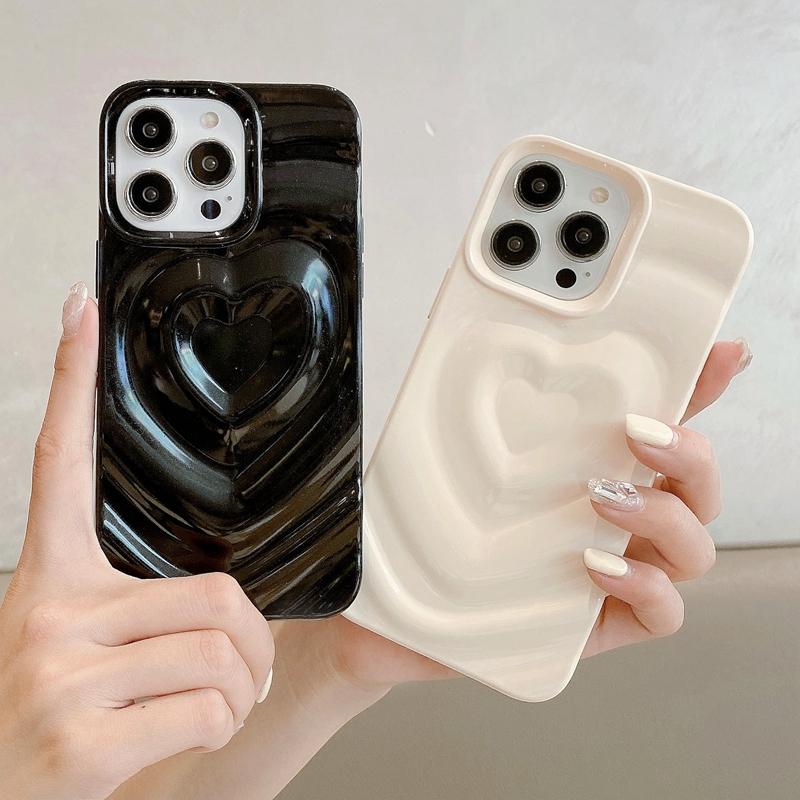 Luxury Love Heart Soft Phone Case For iPhone 11 12 13 14 Pro Max Glitter Shockproof Silicone Bumper Cases Cover