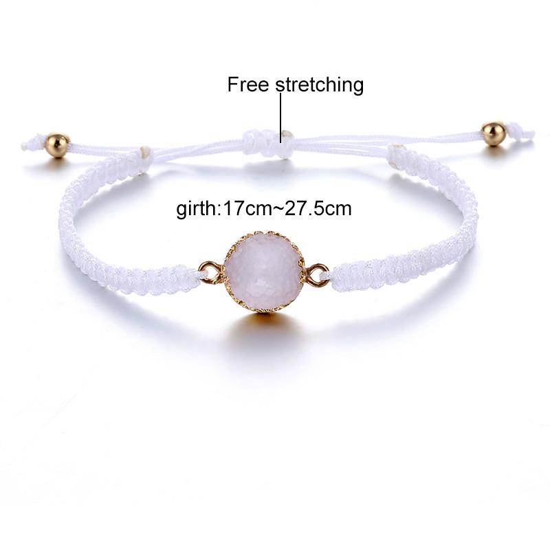 Charms Stone Bead Weave Rope Bracelets Women Girl Boho Handmade Party Gifts Jewelry