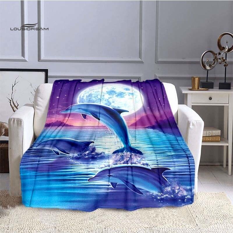 LOUSIDREAM Marine Life Flannel Blankets for Bed Home Travel Adult Flannel Blanket for Couch Bed Living Room Sofa Child Keep Warm