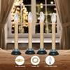 SUNSGNE Set of 4 Electric Window Candles, 7 Inch Plug in Window Candle Lamps with 7 Watt C26 Bulbs, Electric Candles with Black Wood Plum Iron Base,