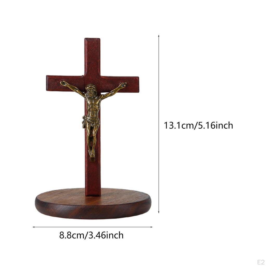 Figurine Sculpture Jesus Cross, Gift From The Prayer Religious Statue, Office Ornament, for