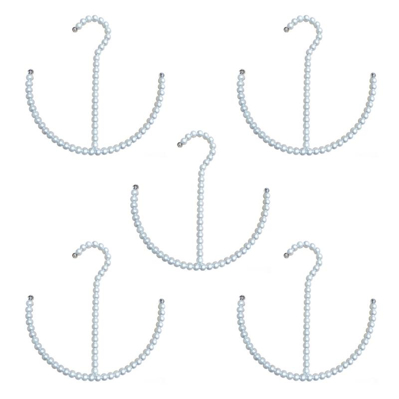 

5Pcs Sturdy Pearls Design Coat Hook for Tool Release Quick Installation and Organizing Clothes Hats in Entryway белый