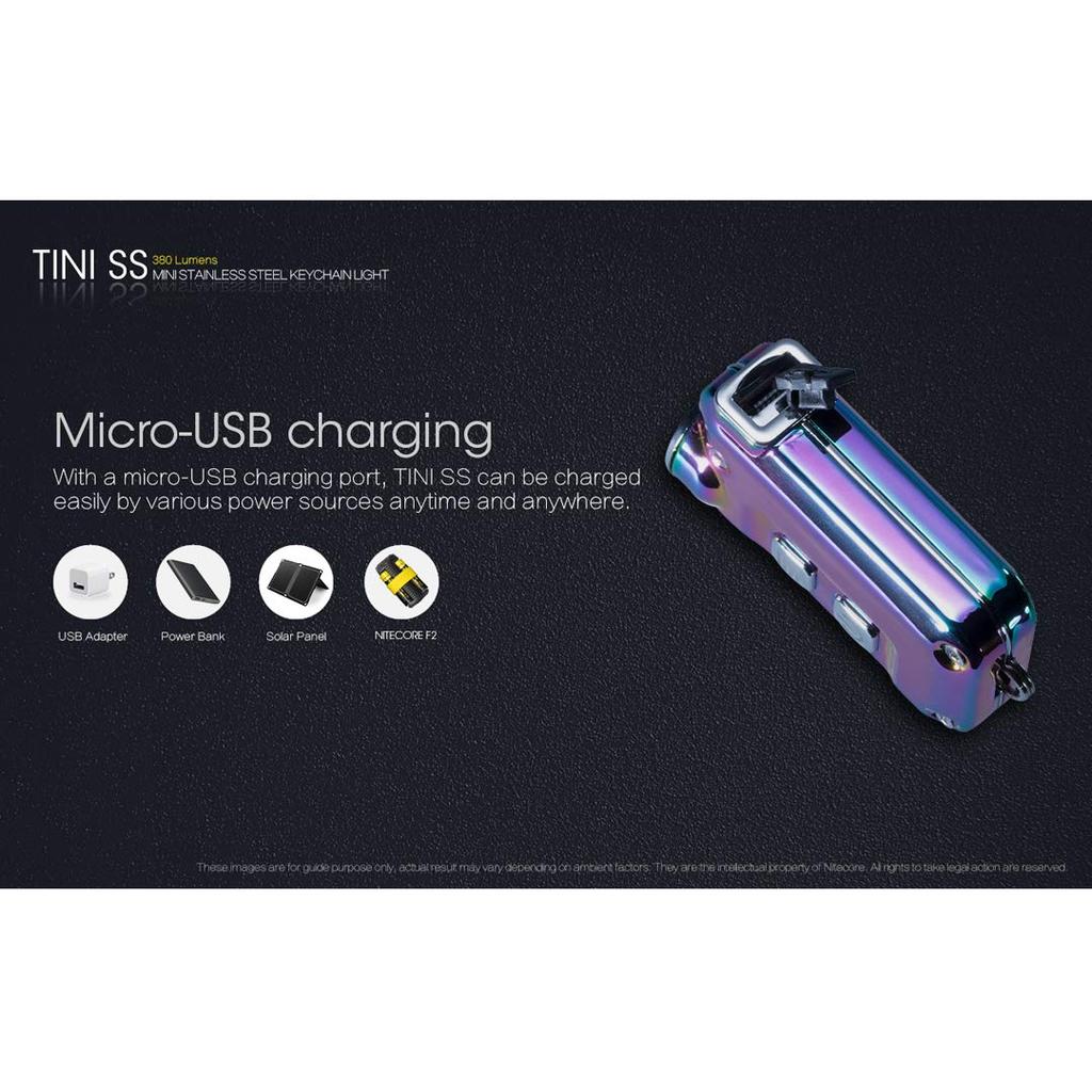 Nitecore TINI SS 380 Lumen Rechargeable Keychain Flashlight USB-C (Limited Edition)