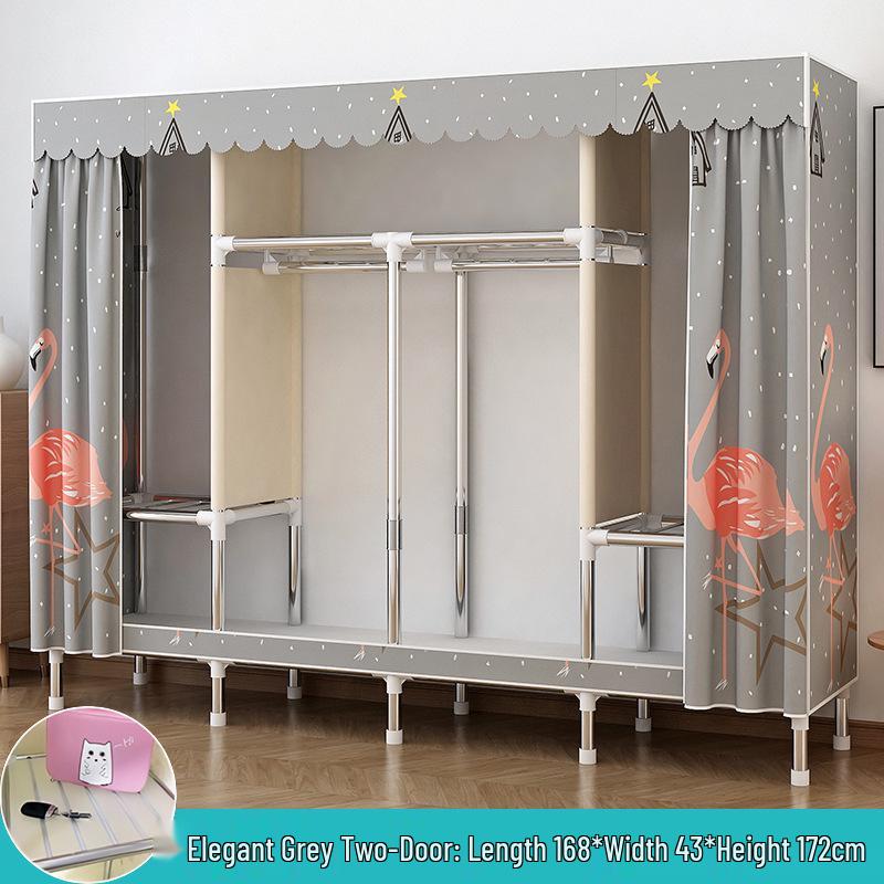 Compact All-Steel Frame Cloth Wardrobe: Durable Storage Solution for Bedrooms and Apartments