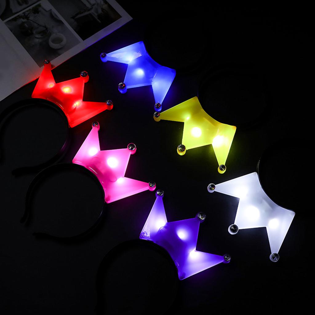Glowing Crown Headband New Year Eve Party Headbands Flashing Headhoop Christmas Party Headdress New Year Hair Decoration