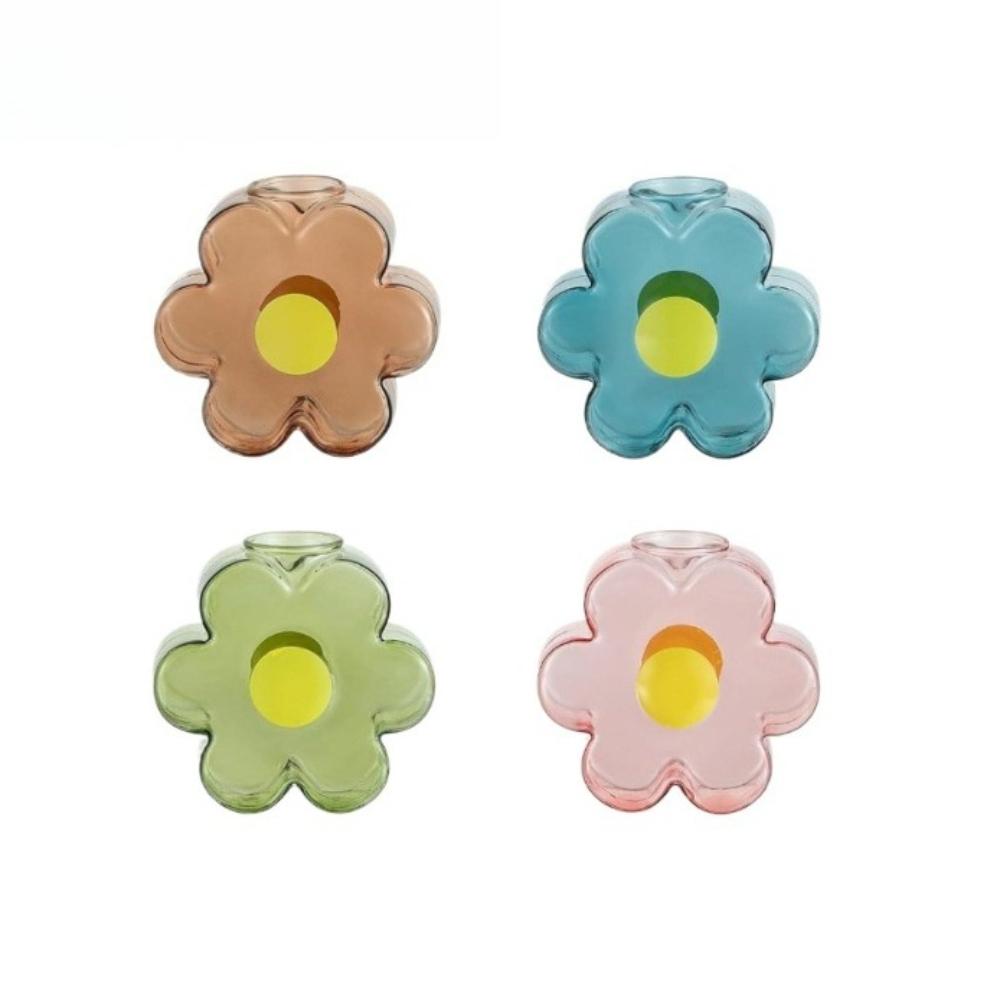 

Clear Colorful Flower Vases Hydroponic Plant Vase Creative Vases for Flowers Modern Style Home Office Wedding Decoration