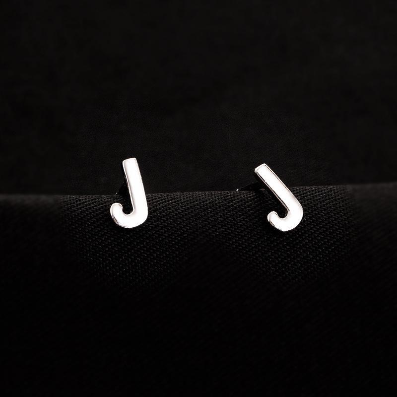 Banyan Tree S925 Silver English Alphabet Earrings for Women - Small, Comfortable, Single Earrings for Sleeping