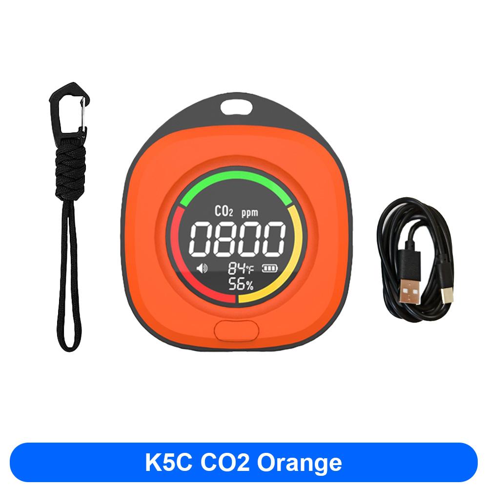 FMAi K5 Carbon Monoxide Detector Accurate detection LED Screen Portable Travel Rechargeable CO and CO2 Detector with alarm sound