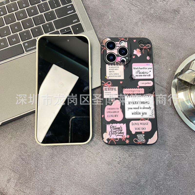 English label Applicable iPhone15 mobile phone case 14PROMAX all-inclusive 13 anti-drop 16/15 protective case 17