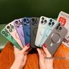Magnetic Liquid Lens Protector for iPhone 15 Pro Case - Electroplated CD Pattern Metal Protective Cover