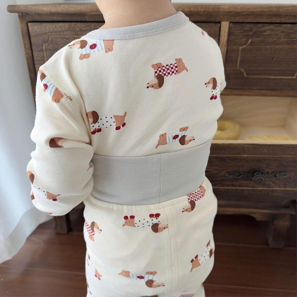 Baby Belly Protection High-Waisted Cotton Underwear Set - Autumn Toddler Pants & Flannel Separates
