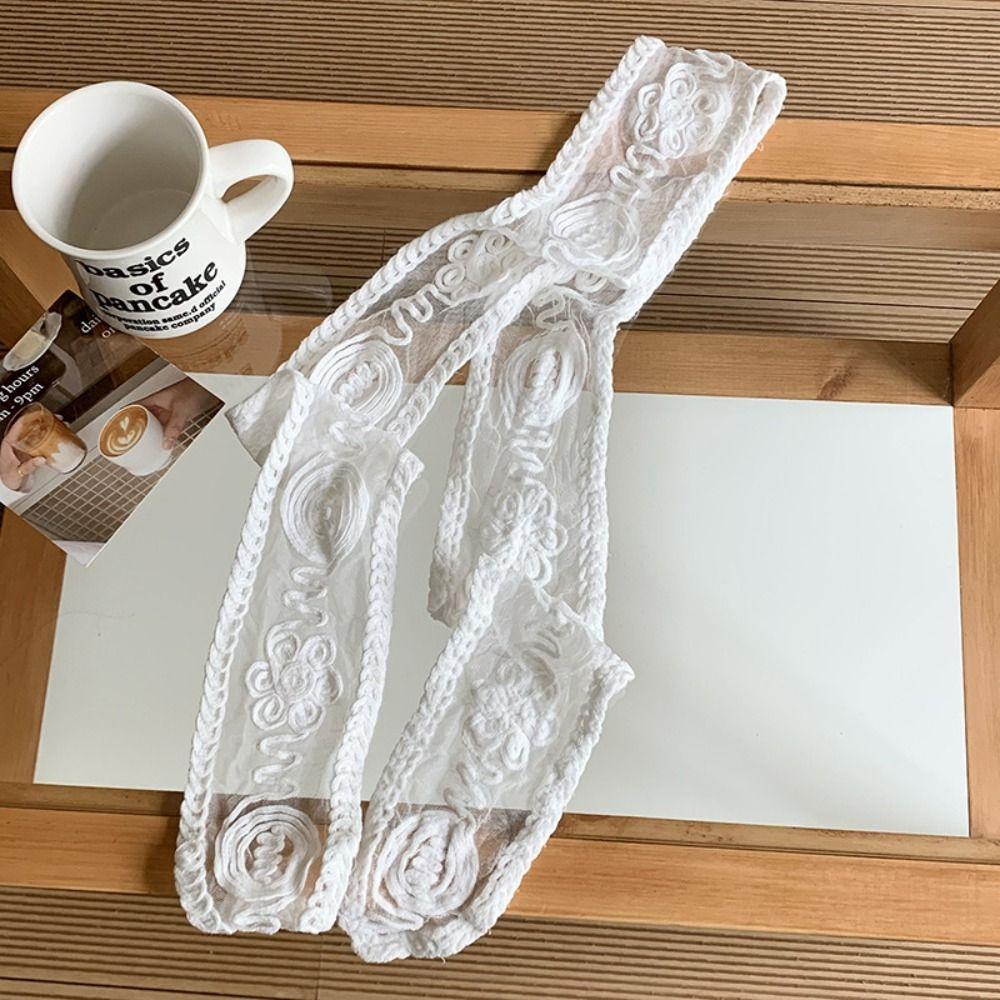Pastoral Style Lace Scarf Adjustable Ribbon Hair Strap Hair Accessories Lace Hair Band  Photograh
