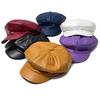Women Fashion All Match British Style Octagonal PU Beret