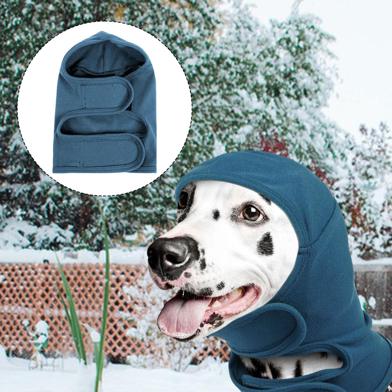 

Cover Dog Calming Hood Head Wrap Headband Comfortable Ear Doggy Muffs for Grooming Bath Blue S