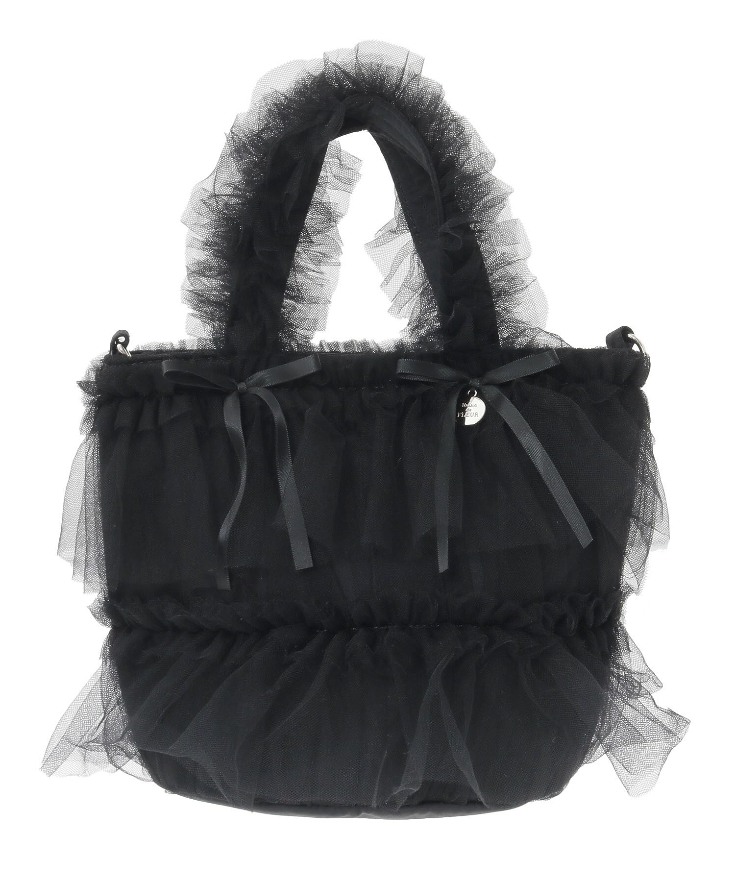 

Maison de FLEUR Tulle Frill 2-Way Tote Bag, Black, Size F, 08000717600