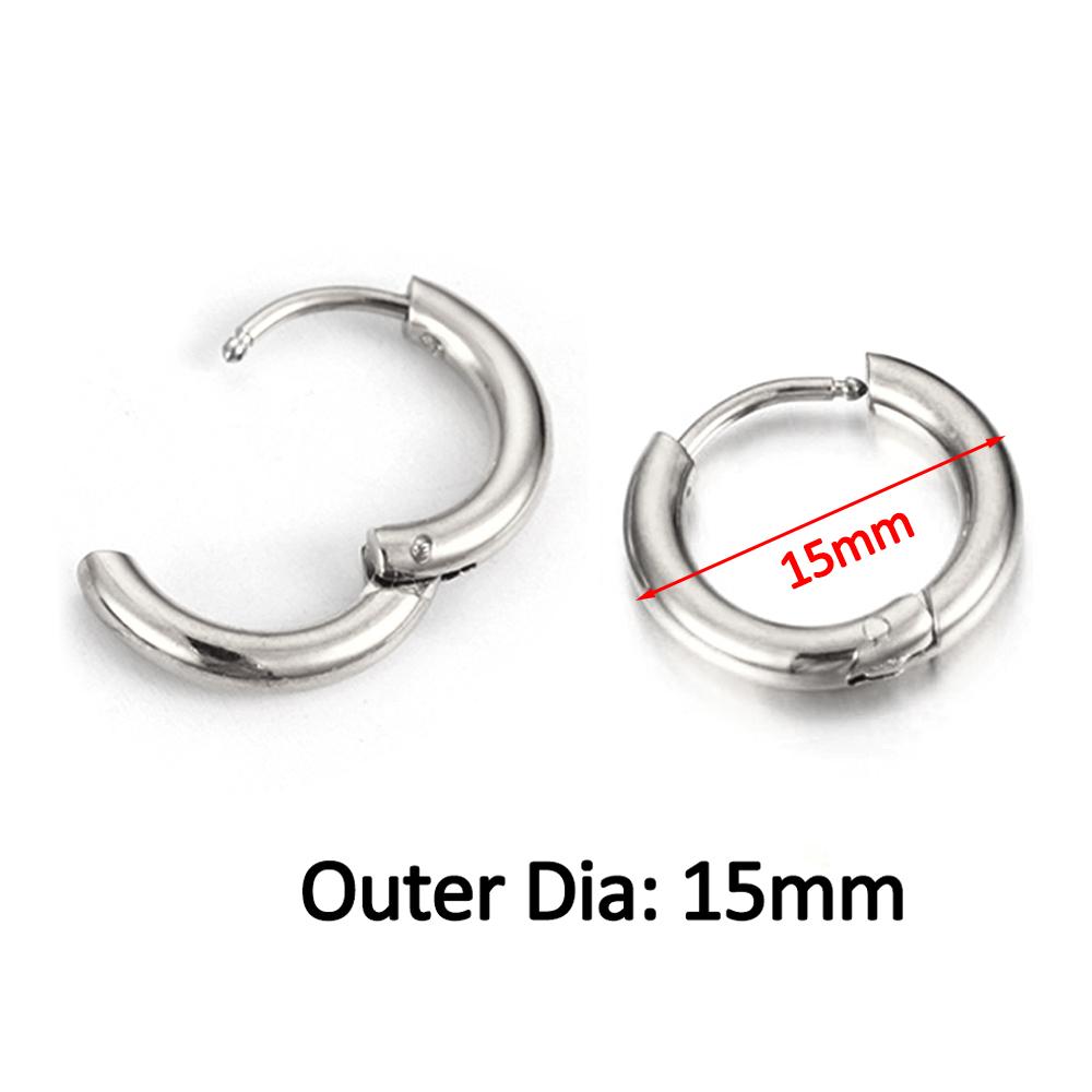 10 Stück Edelstahl Dickdraht Creolen Ohrringe Damen Herren Punk Hiphop Huggie Piercing Schmuckherstellung DIY Goldfarbe Accessoire
